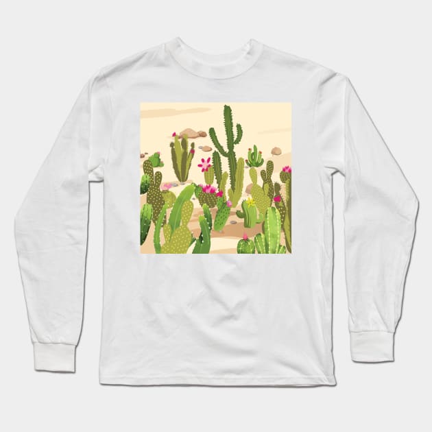 Cactus Variety 1 Long Sleeve T-Shirt by B&K